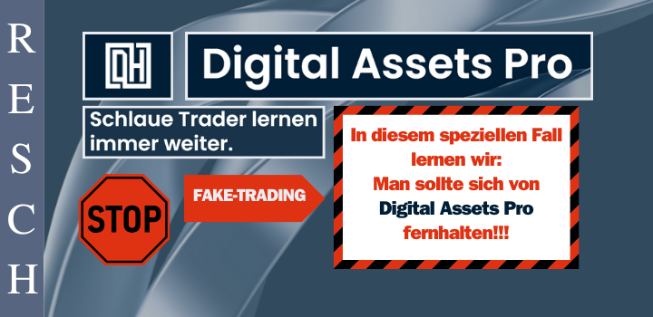 Digital Assets Pro:  Geschäftsmodell fake-Trading, Betrug mit Kryptowährungen 