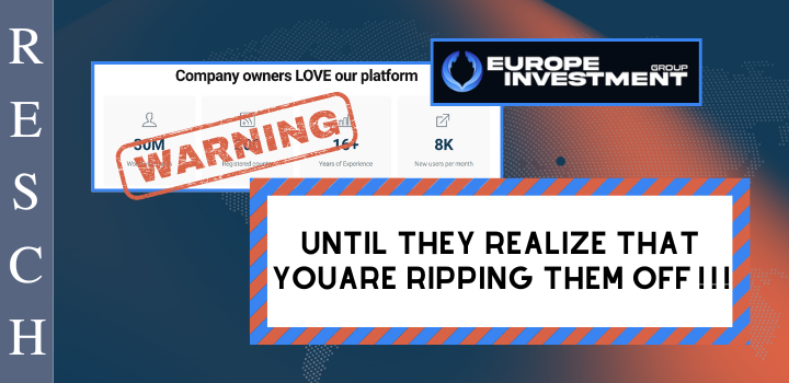 Europe Investment Group:  Geschäftsmodell fake-Trading, Kryptowährungsbetrug