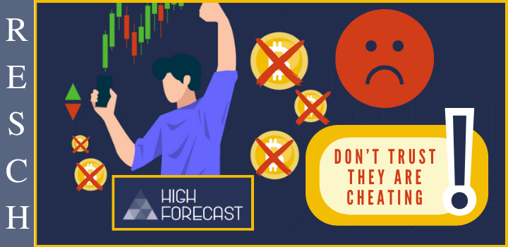 Hiforecast:  Geschäftsmodell fake-Trading, Kryptobetrug