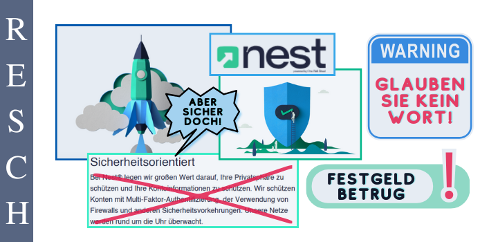 Nest by One Wall Street: Geschäftsmodell fake-Festgeld & Co.!
