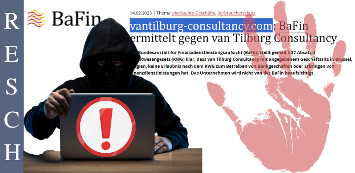 van Tilburg Consultancy: Geschäftsmodell fake-Festgeldofferten!