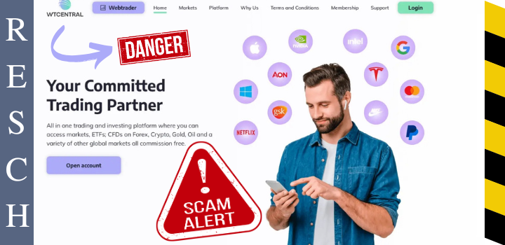 wtcentral.com, wt-central.com, wt-central.info, wtcentral.org und wt-central.net – Anlagebetrug