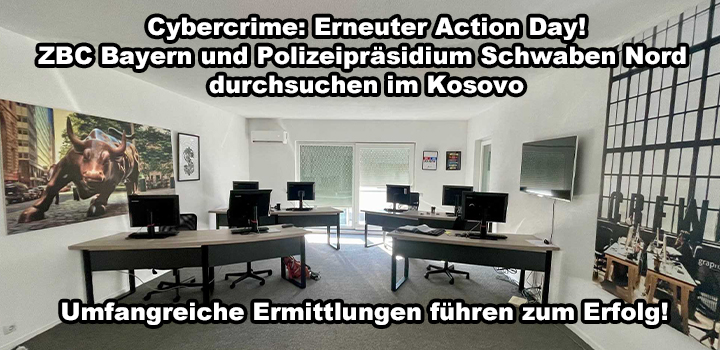 Razzia gegen Callcenter-Betrüger im Kosovo – Ermittler sichern Beweismittel.